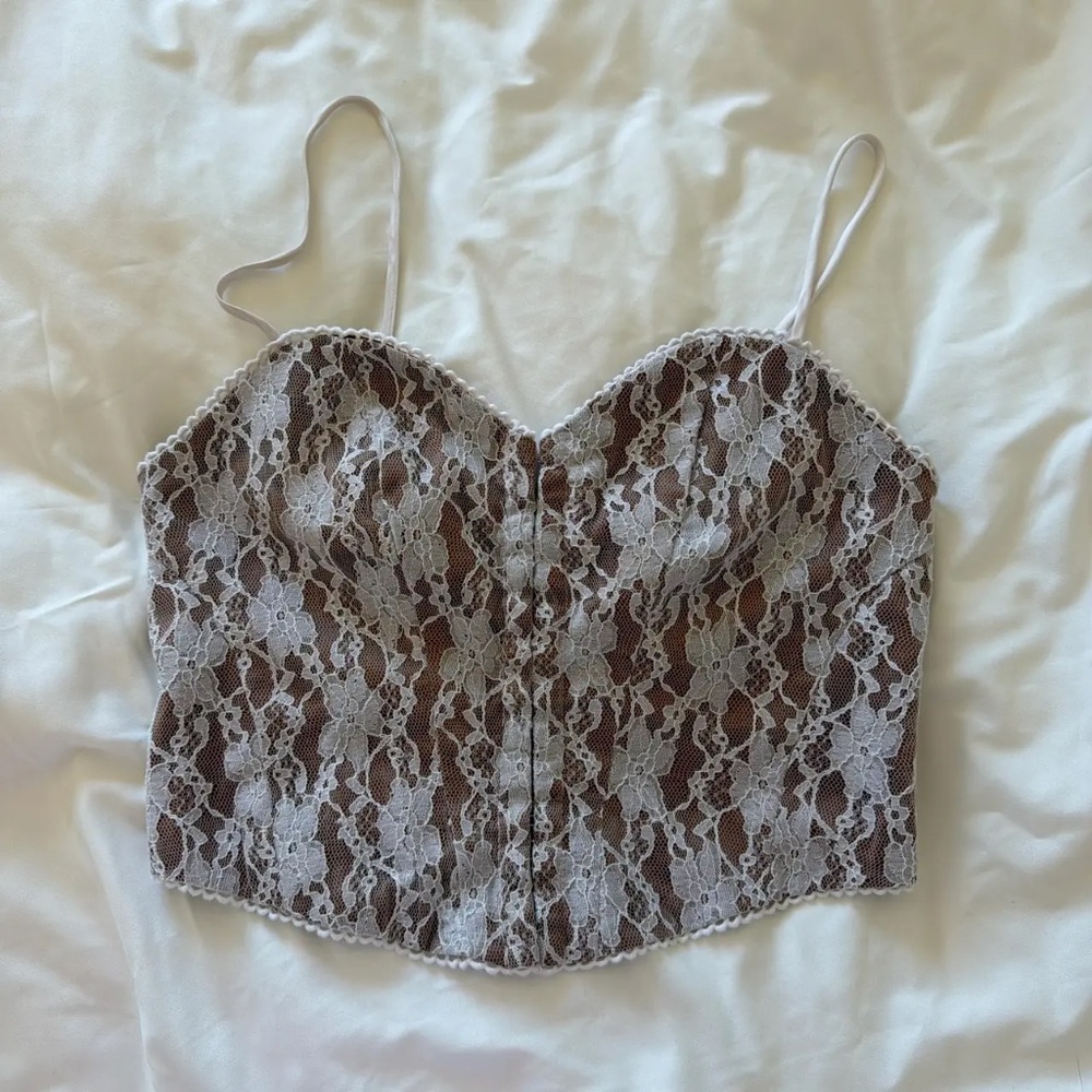 Beverly and Beck Women's White and Brown Corset